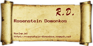 Rosenstein Domonkos névjegykártya